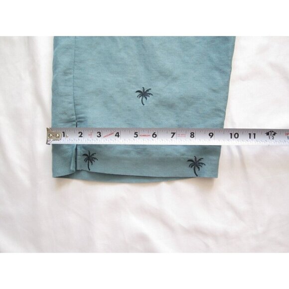 Women Van Heusen Linen/Rayon Palm Tree Embroidered Pants Sz 16 (WP193) - Picture 8 of 9